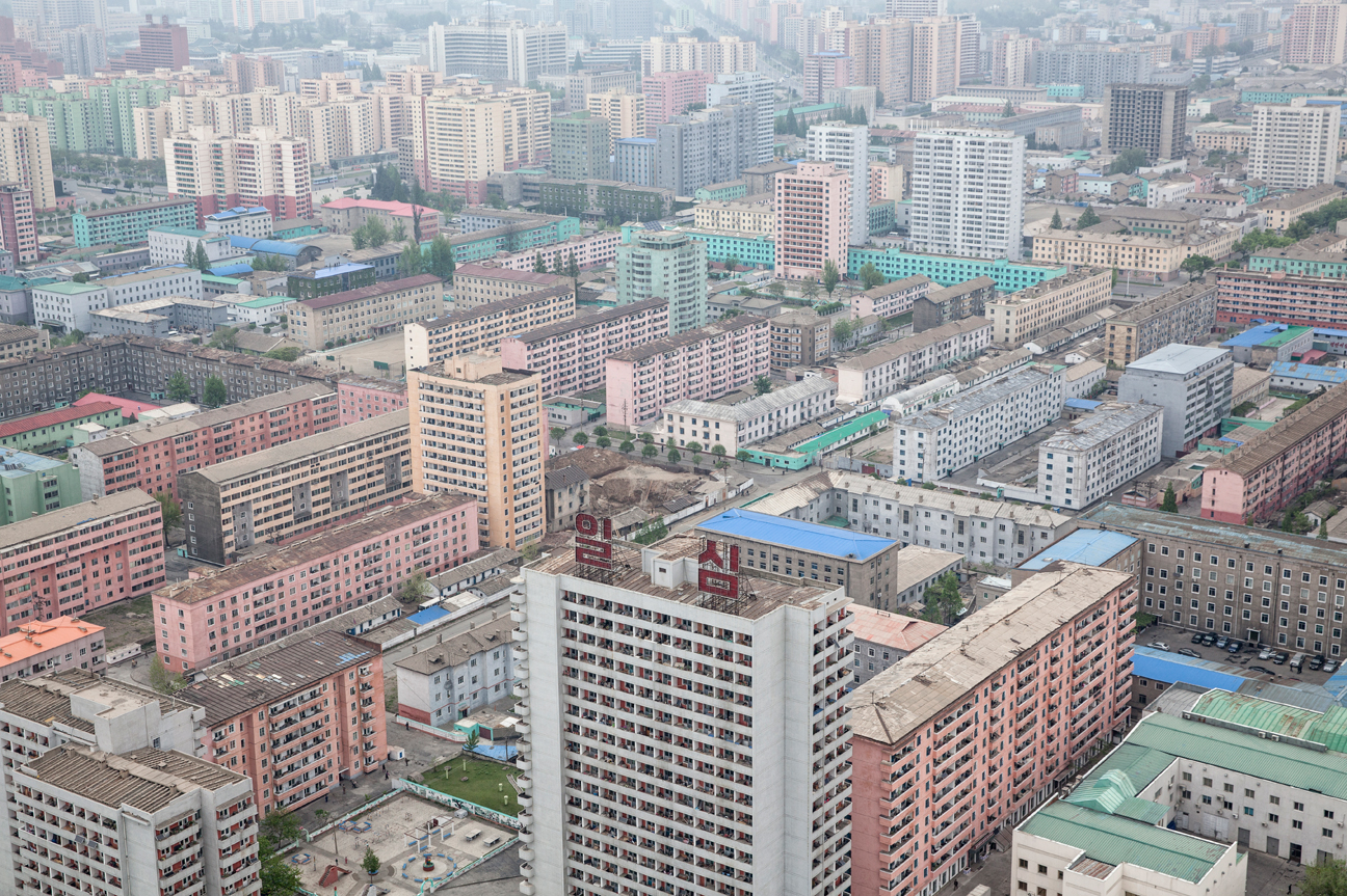 Blick vom Juche Turm auf Pyongyang.