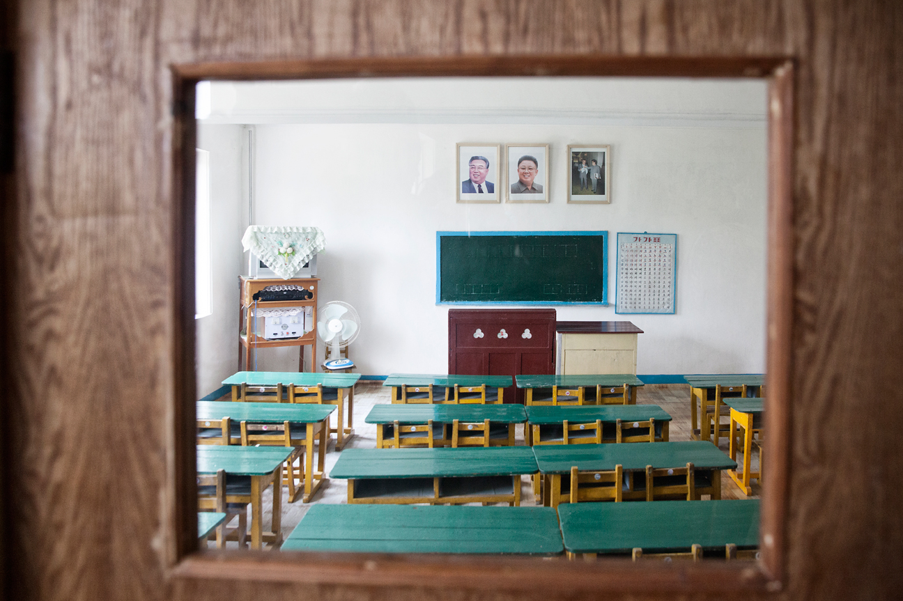 Schulzimmer in einem Kindergarten in der Nähe von Pyongyang.